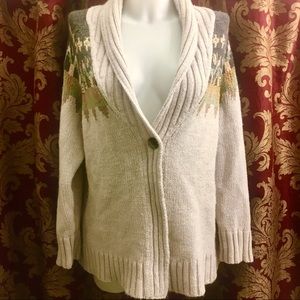 Coldwater Creek XL Grey Beaded Sweater